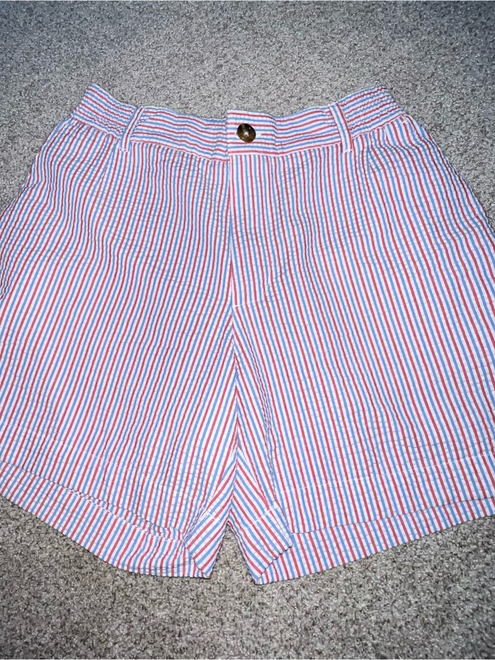 Southern Proper Seersucker Stripe Shorts - Red/Blue/White